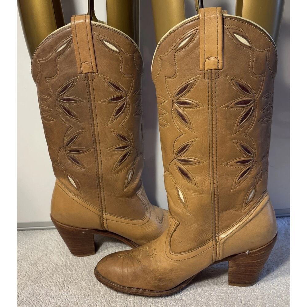 Dingo Acme Women Cowboy boots-Size 7.5 M Model 7408 -Beige -Brown - Picture 5 of 13